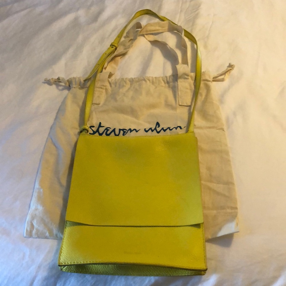 Steven Alan lemon yellow small crossbody leather purse